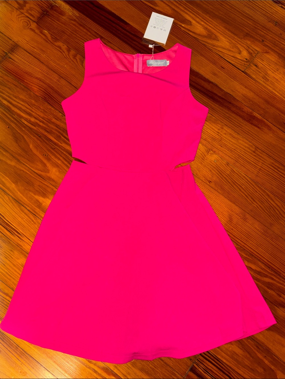 Girls' Bright Pink Sleeveless Fit-and-Flare Dress